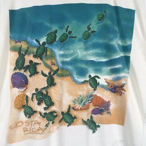 Vtg 90s Costa Rica Sea Turtles T-Shirt M White